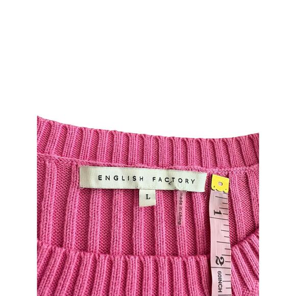 English Factory Pink Ribbed Sweater Women’s L – August Apparel - Picture 2 of 11